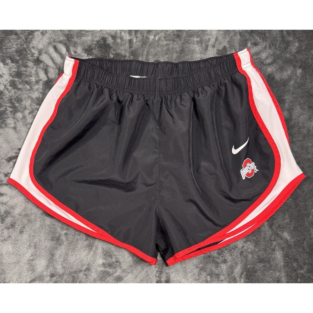 Nike Ohio State Buckeyes Women's XL Dri-FIT Running Shorts Black Red OSU